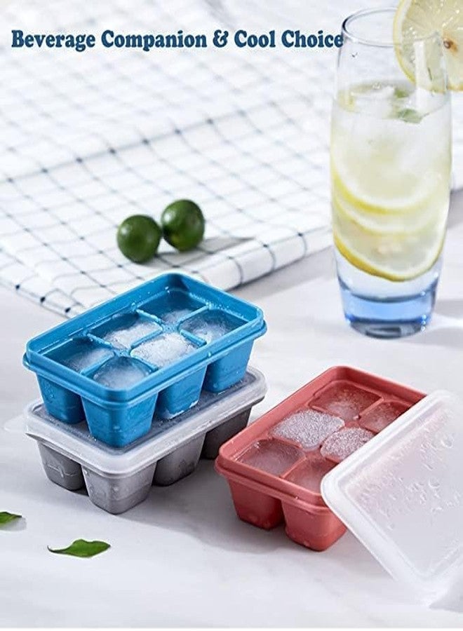 Nexellar Flexible Plastic Ice Cube Tray- Cube Plastic Ice Cube Moulds & Tray with Flexible Ice Trays, Stackable Flexible & Twist Release Safe Ice Cube Molde (6 Grid Ice Cube Tray, Pack of 1) - Image 5